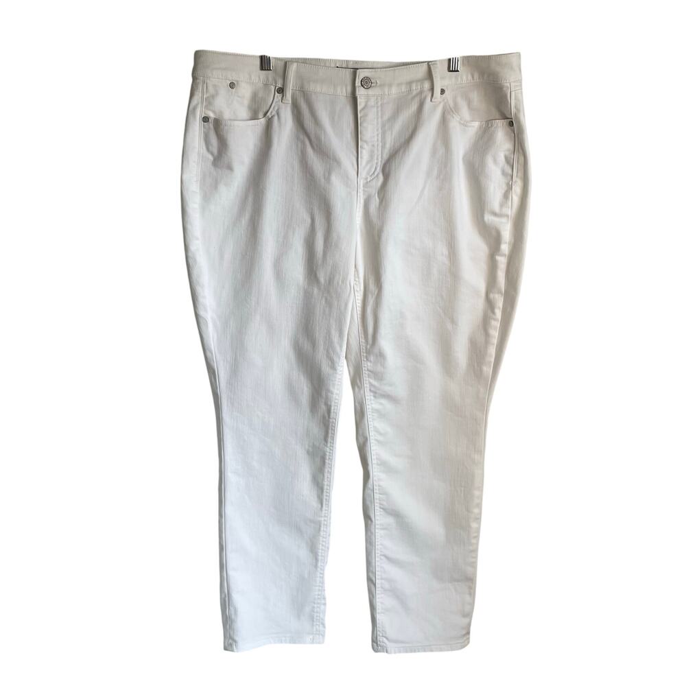 Talbots Flawless Five Pocket Jeans Sz 18WP White Straight Leg Sz Stretch Neutral